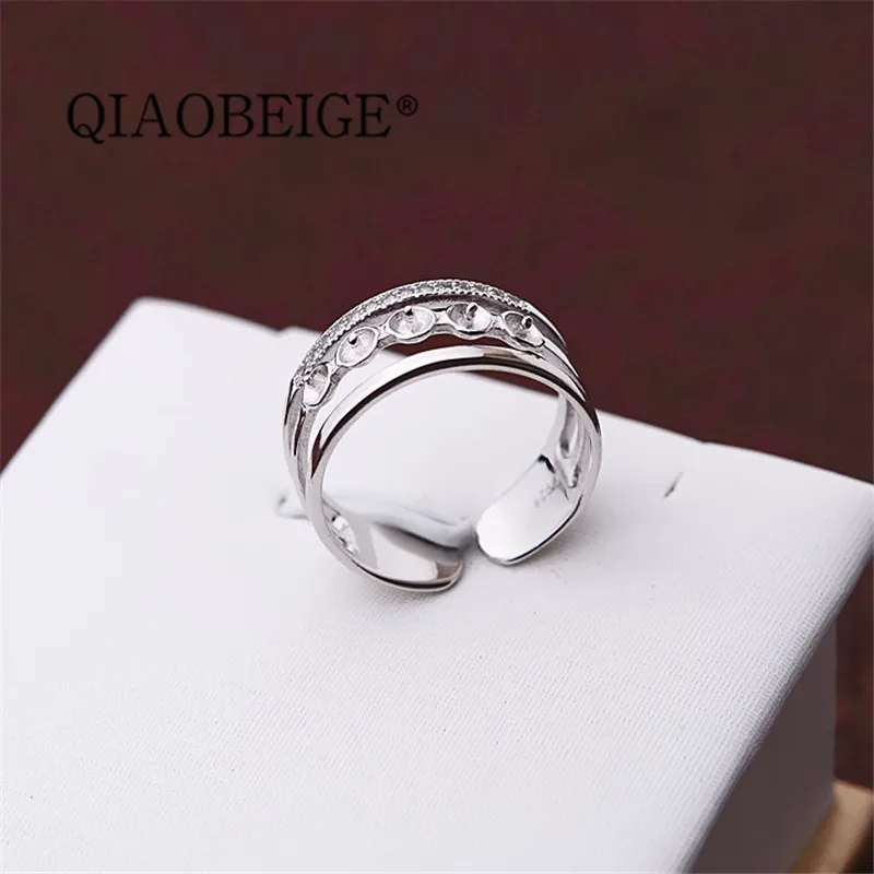 QIAOBEIGE 925 sterling silver 4mm pearl ring empty setting Silver 925 Rings Setting Adjustable Base many bead glued complex ring
QIAOBEIGE 925 sterling silver 4mm pearl ring empty setting Silver 925 Rings Setting Adjustable Base many bead glued complex ring