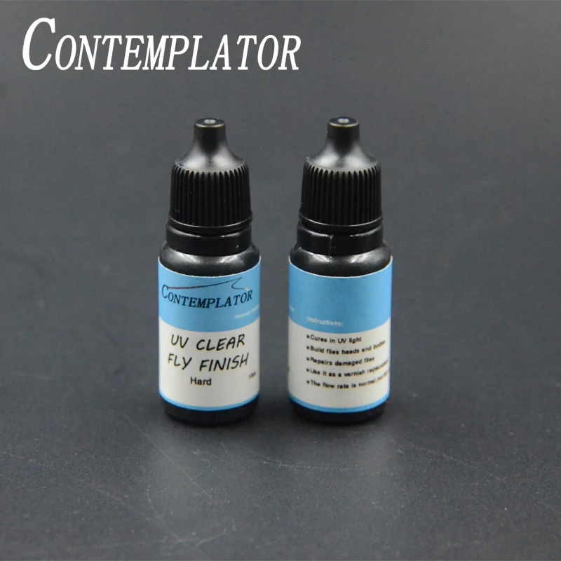 

CONTEMPLATOR 2bottles UV clear finish glue fly tying instant cure medium flow UV resin glue fly fishing chemical fast drying