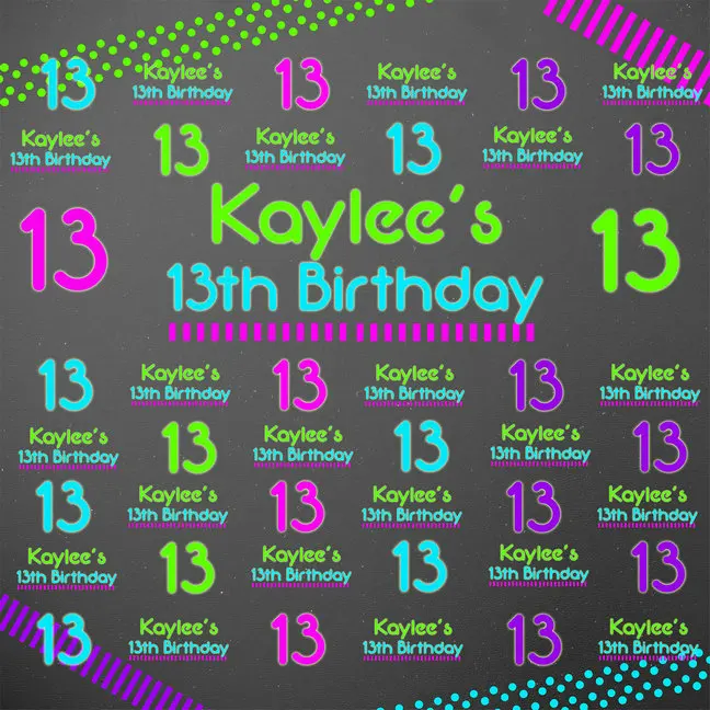 custom Cool Neon 13th Birthday Colorful Polka Dot photography studio background High quality Computer print party backdrop
custom Cool Neon 13th Birthday Colorful Polka Dot photography studio background High quality Computer print party backdrop