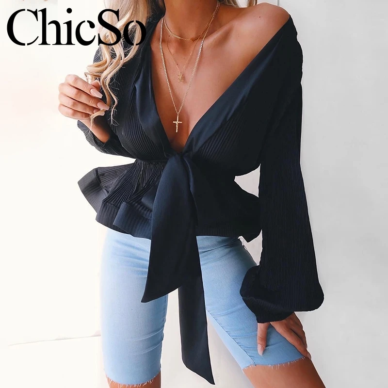 MissyChilli Spring summer long sleeve v neck blouses & shirt Ruffles lace up women shirt Streetwear tops & tees elegant sexy top
MissyChilli Spring summer long sleeve v neck blouses & shirt Ruffles lace up women shirt Streetwear tops & tees elegant sexy top