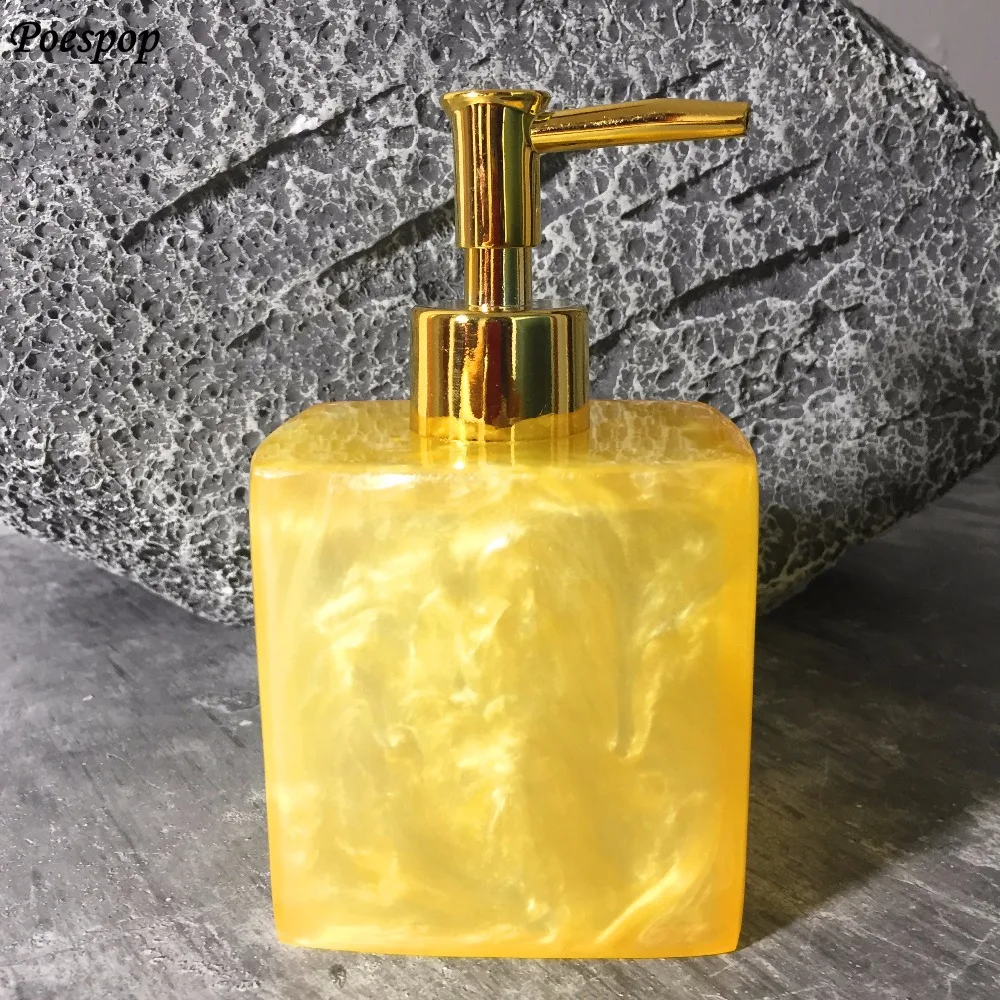 POSEPOP Gold 360ml Square Bathroom Resin Hand Pump Liquid Soap Dispenser Creative Grain Continental Garden Soap Dispenser
POSEPOP Gold 360ml Square Bathroom Resin Hand Pump Liquid Soap Dispenser Creative Grain Continental Garden Soap Dispenser