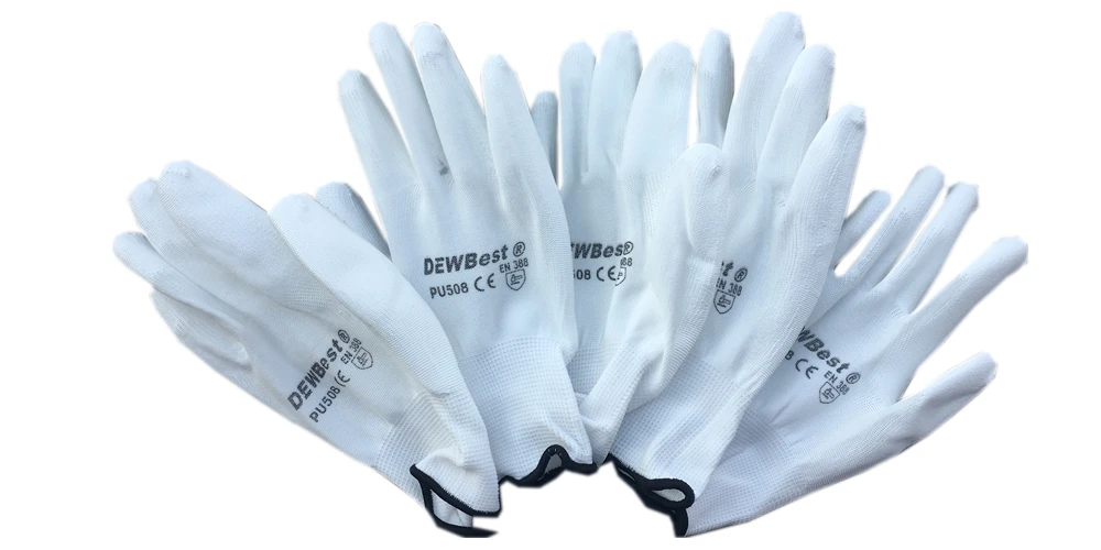 DEWBest High-quality Low Price pu Safety pu coated work gloves pu glove 12pairslot24pcs safety gloves Gardening GloveIMG_6940_
