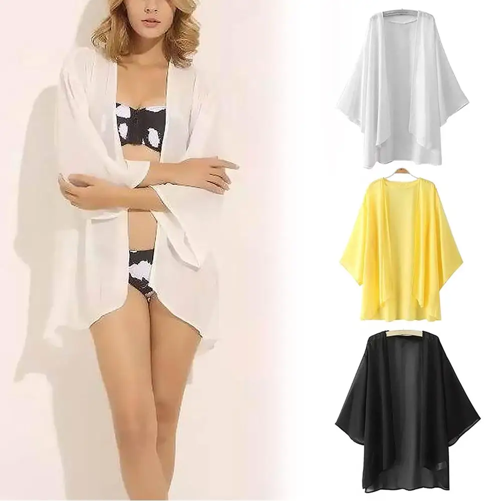 New Summer Women Chiffon Solid Color Open Front Kimono Bikini Cover Up Cardigan Coat Sunscreen top Loose Blouse
New Summer Women Chiffon Solid Color Open Front Kimono Bikini Cover Up Cardigan Coat Sunscreen top Loose Blouse