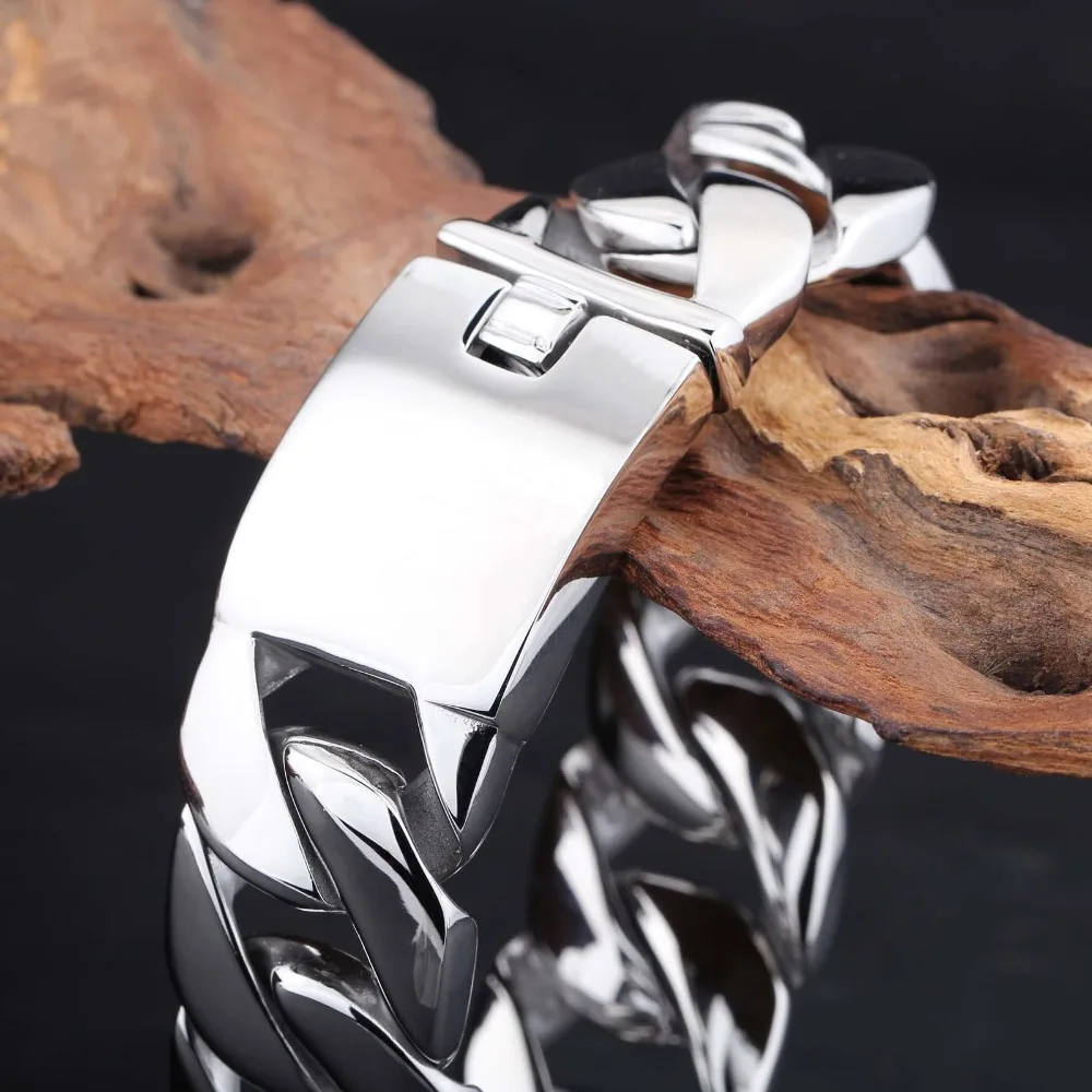 Hip Hop Jewelry Men 316L Stainless Steel Silver Cuban Link Chain Bracelet Mens Heavy Metal Chain Huge Bracelet & Bangle
Hip Hop Jewelry Men 316L Stainless Steel Silver Cuban Link Chain Bracelet Mens Heavy Metal Chain Huge Bracelet & Bangle