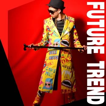 2019 new European and American men printing suit male singer DSDJ hip hop graffiti long suit stage singer blazers costume
2019 new European and American men printing suit male singer DSDJ hip hop graffiti long suit stage singer blazers costume