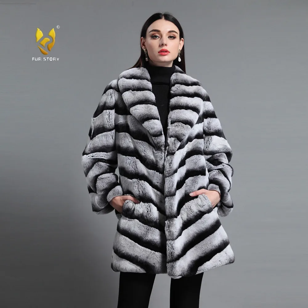 Fur Story 161139 Top Grade Rex Rabbit Fur Women's Overcoat Chinchilla Color Full Sleeve 100% Real Fur Coat Female
Fur Story 161139 Top Grade Rex Rabbit Fur Women's Overcoat Chinchilla Color Full Sleeve 100% Real Fur Coat Female