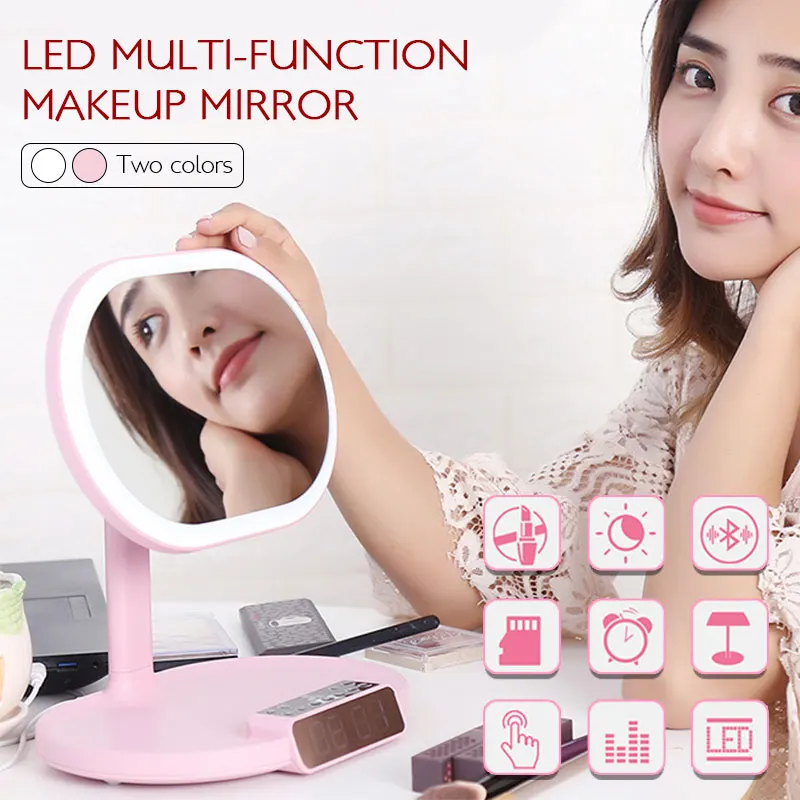 Makeup Mirrors Table Lamp Make Up Chargeable Music Cosmetic Mirror Home Alarm Clock Multifunction Modern LED Light Bedroom
Makeup Mirrors Table Lamp Make Up Chargeable Music Cosmetic Mirror Home Alarm Clock Multifunction Modern LED Light Bedroom