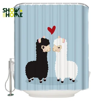 SHOWHOME Shower Curtain Lovely Cartoon Alpaca Couple Shower Curtain Bathroom Decor
SHOWHOME Shower Curtain Lovely Cartoon Alpaca Couple Shower Curtain Bathroom Decor