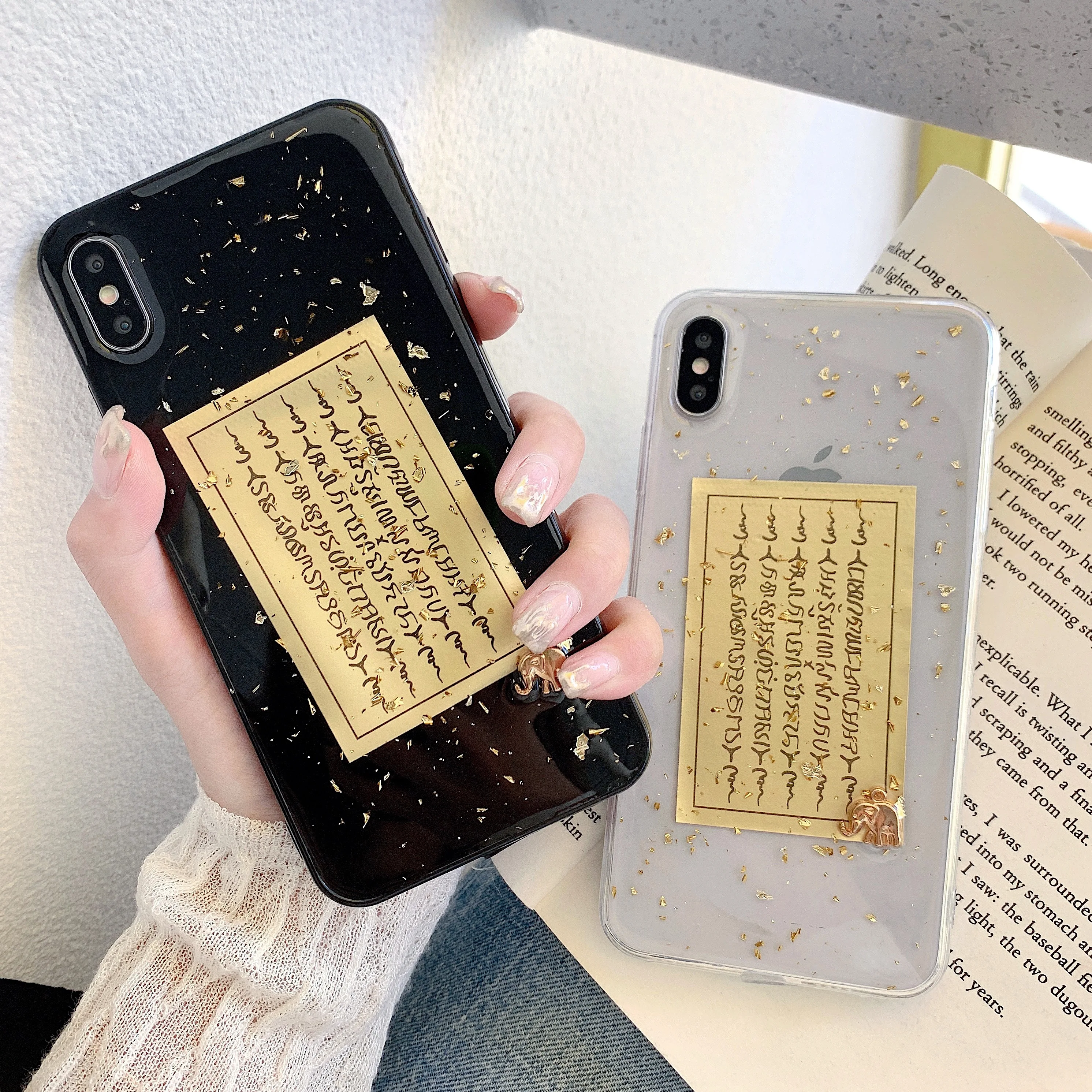 Gold Foil Thai Scripture Healthy Wealth Elephant Amulet Phone Case for iPhone XR XS MAX 6 6s 8 7 Plus X Back Cover Coque Fundas
Gold Foil Thai Scripture Healthy Wealth Elephant Amulet Phone Case for iPhone XR XS MAX 6 6s 8 7 Plus X Back Cover Coque Fundas