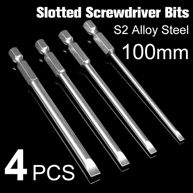 1sets 100mm Slotted Screwdrivers Bits 3mm-6mm S2 alloy steel Magnetic Flat Head Slotted Tip Screwdrivers Bits 1/4 Inch Hex Shank
1sets 100mm Slotted Screwdrivers Bits 3mm-6mm S2 alloy steel Magnetic Flat Head Slotted Tip Screwdrivers Bits 1/4 Inch Hex Shank