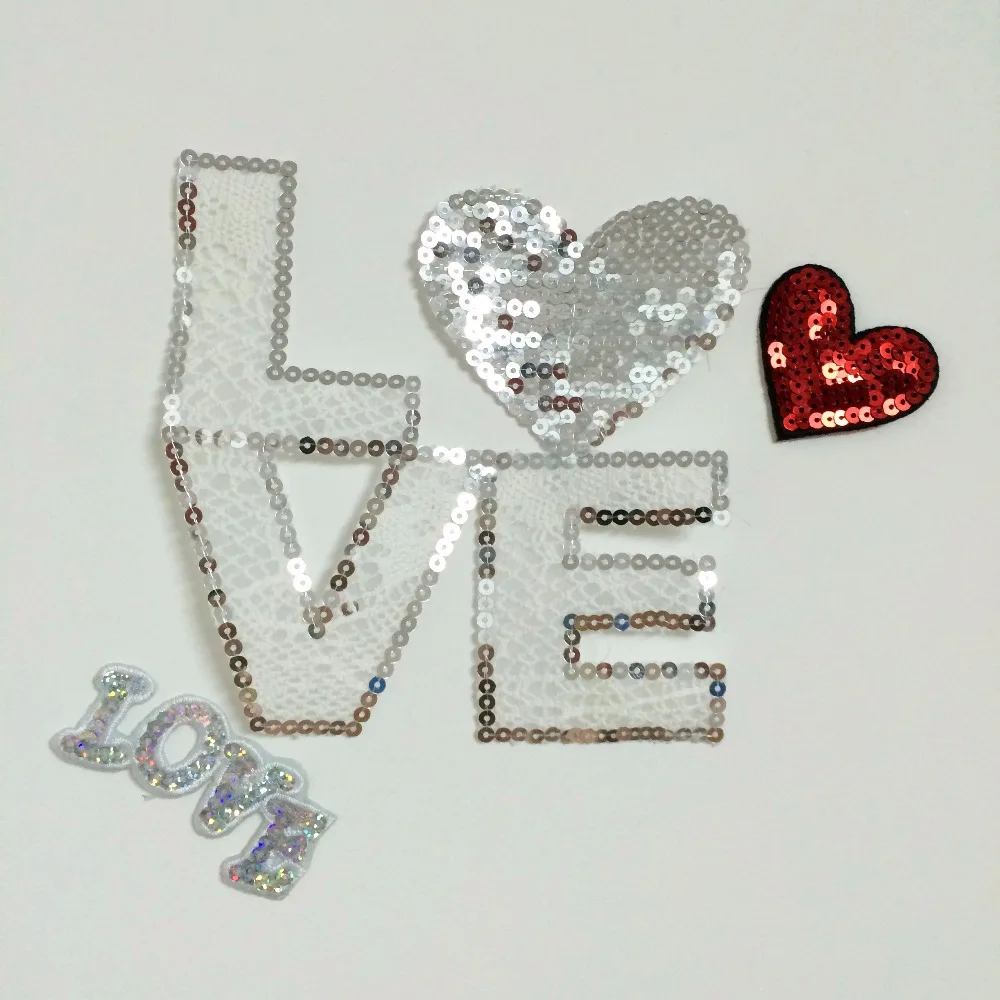 Silver love letters sequins patch vintage embroidered applique Jacket T-shirt coat decoration patches iron on accessories
Silver love letters sequins patch vintage embroidered applique Jacket T-shirt coat decoration patches iron on accessories