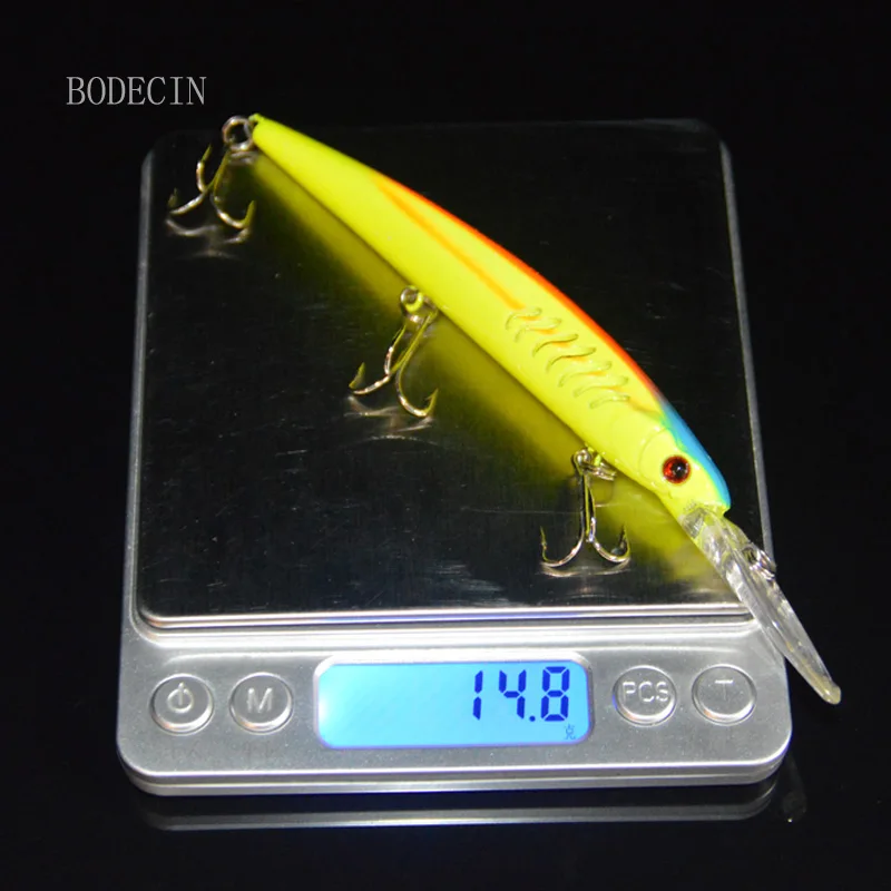 15.2cm 12.5g minnow fishing lures plastic baits hard lures bass crank baits 2#WH