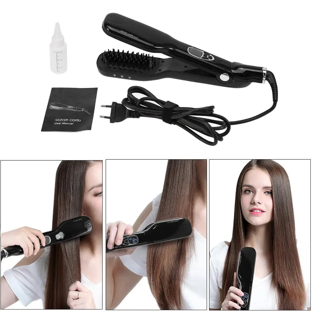LED Temperature Display Tourmaline Ceramic Hair Straightener Styling Tool Steam Comb (Black) New
LED Temperature Display Tourmaline Ceramic Hair Straightener Styling Tool Steam Comb (Black) New