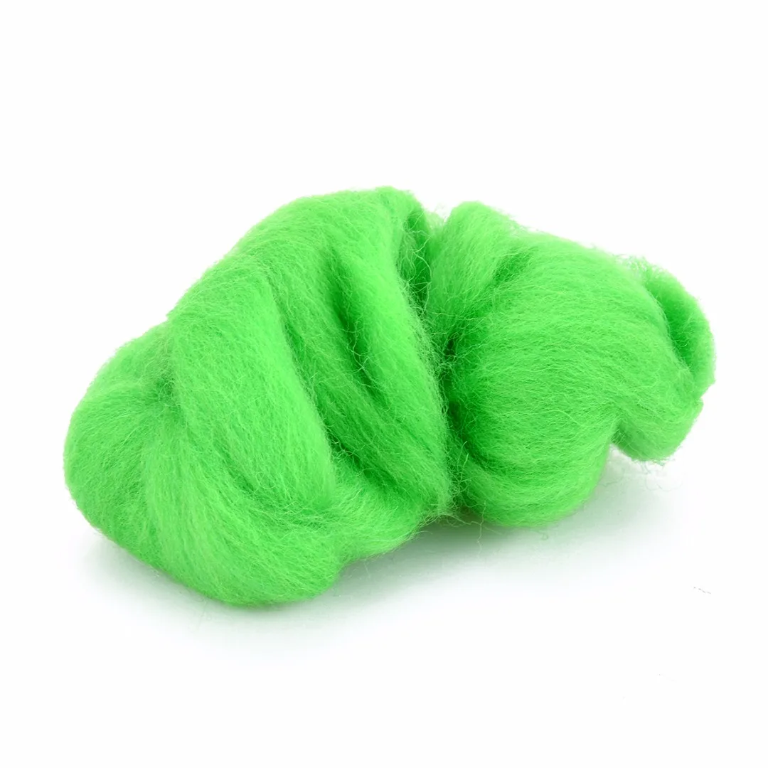 60g Soft Wool Fiber Merino Woodland Green Shades Dyed Wool Tops Roving For Needle Felting DIY Needlework Sewing Projects