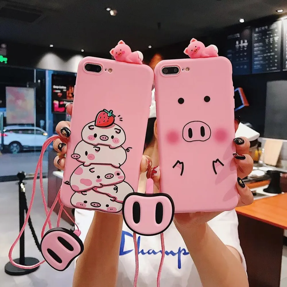 Cartoon cute pink 3D sleeping pig+pig nose lanyard pink matte TPU soft cover case for iphone 6 7 8 plus X XR XS MAX phone cases
Cartoon cute pink 3D sleeping pig+pig nose lanyard pink matte TPU soft cover case for iphone 6 7 8 plus X XR XS MAX phone cases