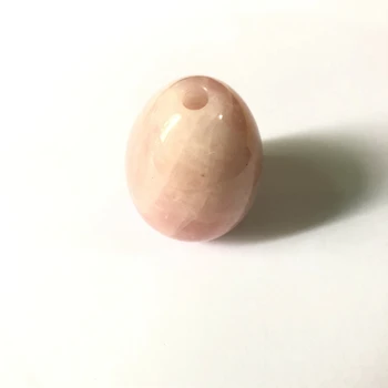 

Yoni Egg,Natural Rose Pink Quartz Crystal Eggs Polished Massage Chakra Healing Reiki Stone Egg 35x50mm With 5mm Through Hole
