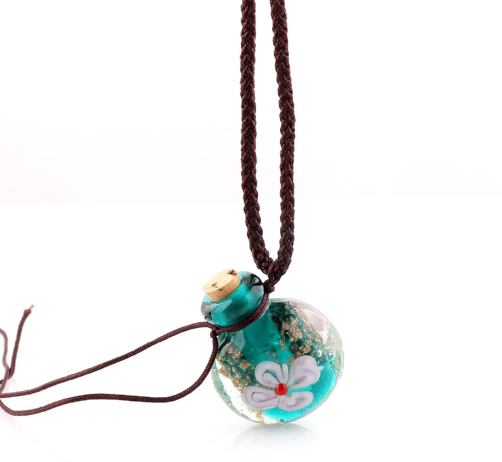 Fashion Flower Pendant Necklace Colorful Lampwork glass Pendant Necklace Essential Oil Diffuser Round Perfume Bottle new
Fashion Flower Pendant Necklace Colorful Lampwork glass Pendant Necklace Essential Oil Diffuser Round Perfume Bottle new