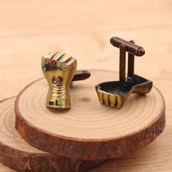 Avengers Thanos Unlimited Stone Gloves Cufflinks 6 Crystal Bronze Fist Cuff links Hot Figures Men Shirt Accessories Fans Gift
Avengers Thanos Unlimited Stone Gloves Cufflinks 6 Crystal Bronze Fist Cuff links Hot Figures Men Shirt Accessories Fans Gift