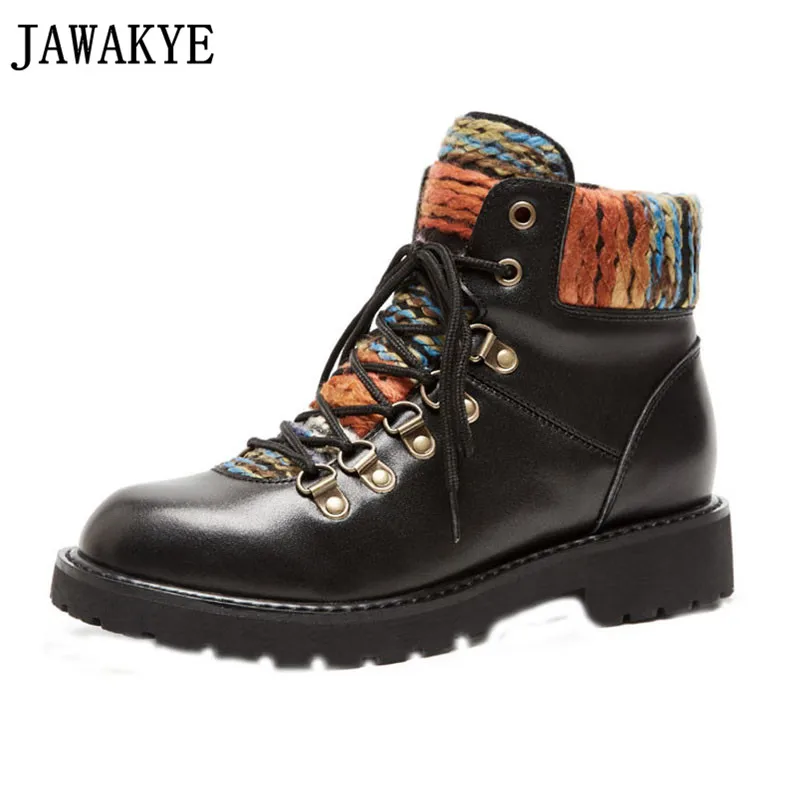 2018 Fashion patchwork platform flat heel ankle Boots for Women genuine leather Short Botas rivets lace up martin boots Mujer
2018 Fashion patchwork platform flat heel ankle Boots for Women genuine leather Short Botas rivets lace up martin boots Mujer