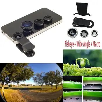 3 in 1 Universal Clip on Fish Eye Macro Wide Angle Mobile Phone Lens Camera kit For iPhone 6 5S 4 for samsung for HTC for LG
3 in 1 Universal Clip on Fish Eye Macro Wide Angle Mobile Phone Lens Camera kit For iPhone 6 5S 4 for samsung for HTC for LG