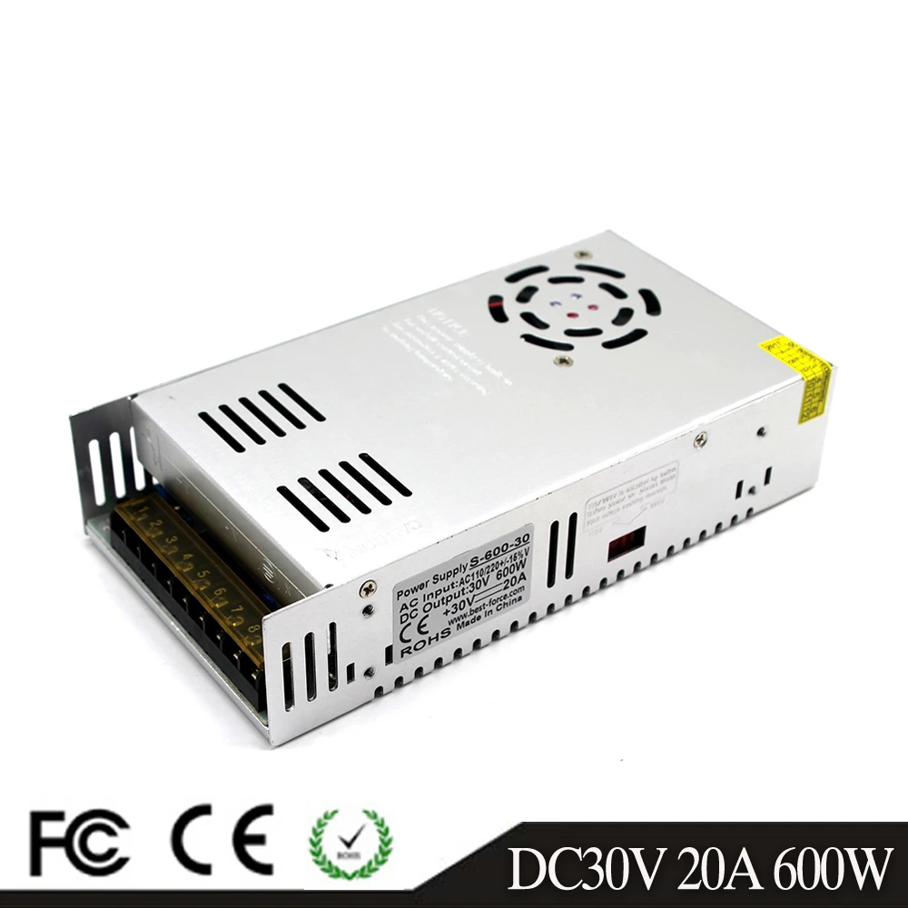 Single Output 600W 30V 20A 32V 18.7A 36V 16.7A 42V 14.3A 48V 12.5A 60V 10A Switching power supply Driver 110V 220V AC-DC SMPS
Single Output 600W 30V 20A 32V 18.7A 36V 16.7A 42V 14.3A 48V 12.5A 60V 10A Switching power supply Driver 110V 220V AC-DC SMPS