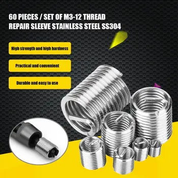 60PCS M3-12 Stainless Steel Wire Threaded Insert Thread Repair Kit M3-M12 Wire Screw Sleeve Helicoil Thread Repair Insert
60PCS M3-12 Stainless Steel Wire Threaded Insert Thread Repair Kit M3-M12 Wire Screw Sleeve Helicoil Thread Repair Insert