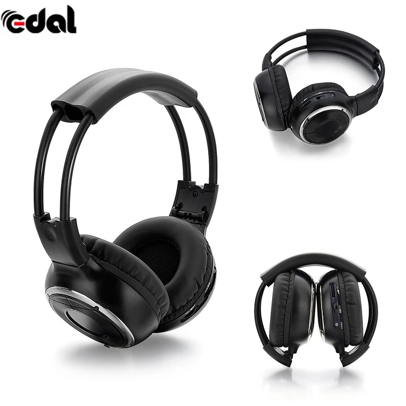 Auriculares infrarrojos ir inalambrico universal 2 canal estéreo auto monitor transmisor