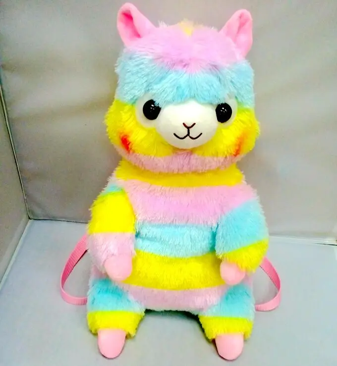 Free shipping Amuse 45cm Rainbow Alpaca Sheep Plush Backpack Cartoon Soft Doll School Bag Kid Satchel For Gift
Free shipping Amuse 45cm Rainbow Alpaca Sheep Plush Backpack Cartoon Soft Doll School Bag Kid Satchel For Gift