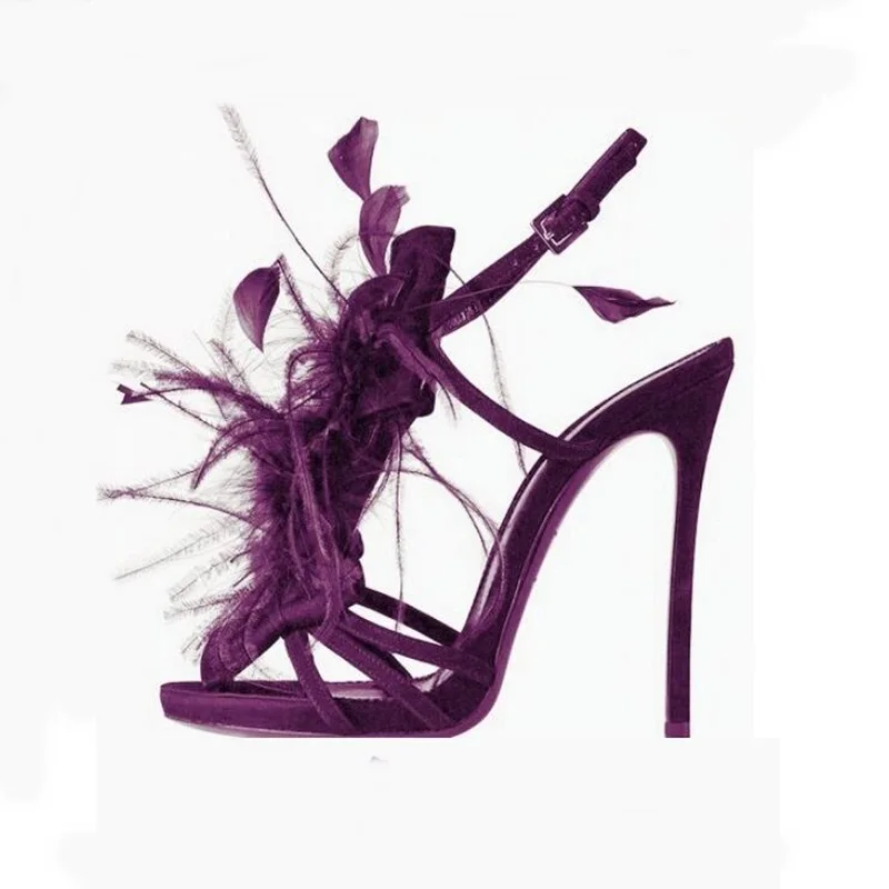 Fur Sandals Women Designer Feather Decor Catwalk Hgh Heel Strappie Blue Purple Black 11 Cm Heeled Woman Summer Shoe
Fur Sandals Women Designer Feather Decor Catwalk Hgh Heel Strappie Blue Purple Black 11 Cm Heeled Woman Summer Shoe
