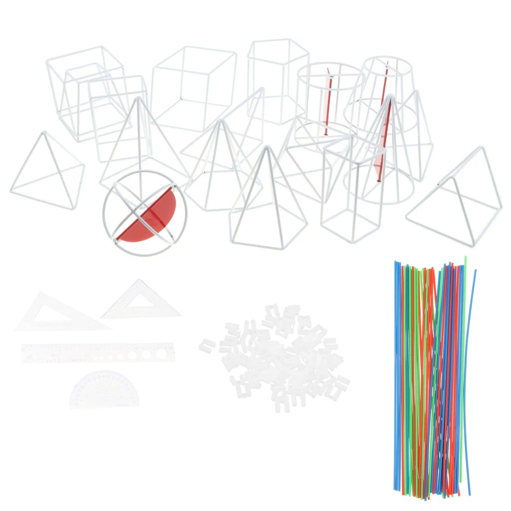18pcs Plastic Geometric Solid 3D Shapes Math Mathematical Geometry Educational Toy High School Teacher Visual Aids
18pcs Plastic Geometric Solid 3D Shapes Math Mathematical Geometry Educational Toy High School Teacher Visual Aids