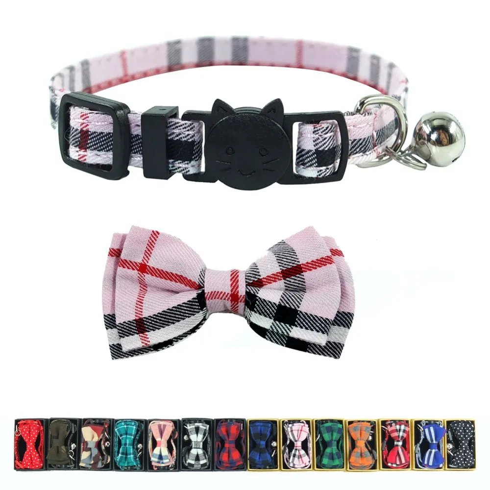 XPangle Pink Plaid Color Cat Collar Breakaway with Bow Tie Bell Quick Release Collars for Cats Puppies Kitty Accessories 17-28cm
XPangle Pink Plaid Color Cat Collar Breakaway with Bow Tie Bell Quick Release Collars for Cats Puppies Kitty Accessories 17-28cm
