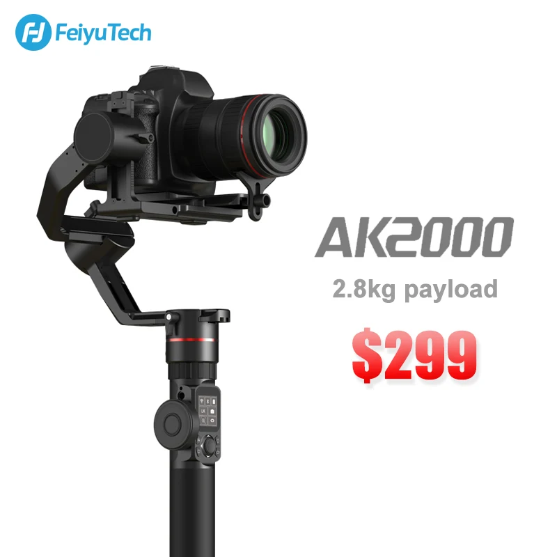 FeiyuTech AK2000 3-Axis Handheld Gimbal Camera Stabilizer with follow focus for Sony Canon Nikon DSLR Camera 2.8kg payload
FeiyuTech AK2000 3-Axis Handheld Gimbal Camera Stabilizer with follow focus for Sony Canon Nikon DSLR Camera 2.8kg payload