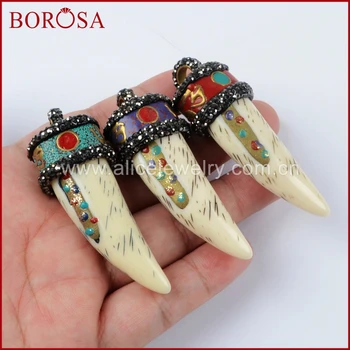 BOROSA New 6PCS Rhinestone Paved Inlay Brass Horn Charm,Best Quality Fashion Charm Pendant for Necklace for Tibetan Style JAB782
BOROSA New 6PCS Rhinestone Paved Inlay Brass Horn Charm,Best Quality Fashion Charm Pendant for Necklace for Tibetan Style JAB782