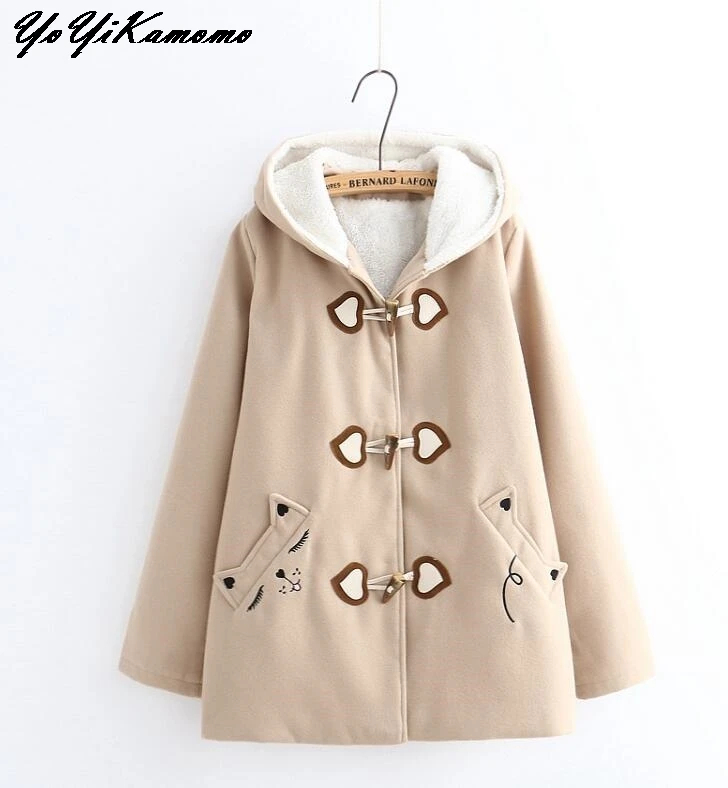 YoYiKamomo Winter 2017 Women Parkas New Japanese Mori Girl Embroidery Hooded Thicke Casual Loose Cute Women Coat
YoYiKamomo Winter 2017 Women Parkas New Japanese Mori Girl Embroidery Hooded Thicke Casual Loose Cute Women Coat