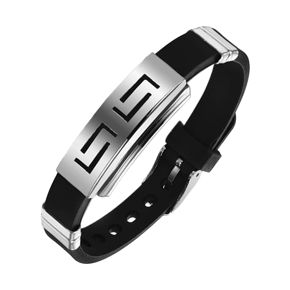 Geometric Stainless Steel Silicone Bracelets Fashion Punk Jewelry Men Silver Rubber Bracelet &Bangle Sport bransoletki damskie
Geometric Stainless Steel Silicone Bracelets Fashion Punk Jewelry Men Silver Rubber Bracelet &Bangle Sport bransoletki damskie