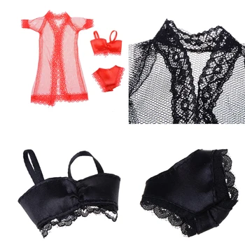 3pcs/set Sexy Fashion Clothes Doll Pajamas Lingerie Nightwear Lace Night Dress + Bra + Underwear Clothes
3pcs/set Sexy Fashion Clothes Doll Pajamas Lingerie Nightwear Lace Night Dress + Bra + Underwear Clothes