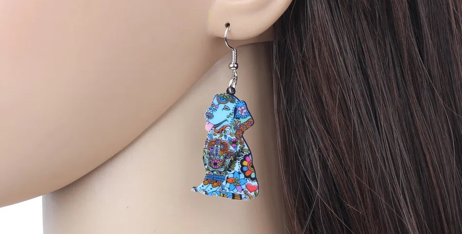 Bonsny Fashion Big Long Animal Acrylic Dangle Drop Labrador Dog Earrings 2016 News Style Fashion Jewelry For Girls Women 8