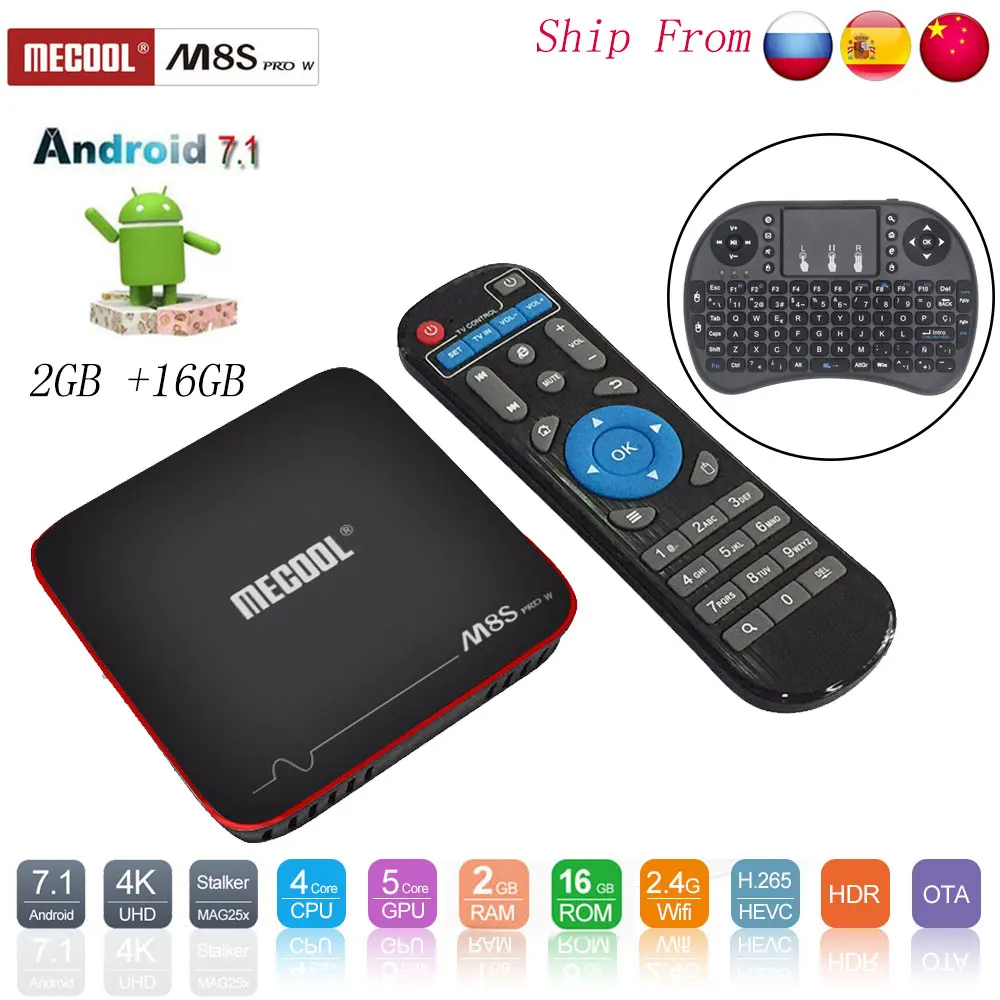 MECOOL M8S PRO W Android 7.1 TV Box 4K Smart TV Box 2G 16G Set Top Box Amlogic S905W 2.4GHz WiFi 100M Android Box HDMI 2.0
MECOOL M8S PRO W Android 7.1 TV Box 4K Smart TV Box 2G 16G Set Top Box Amlogic S905W 2.4GHz WiFi 100M Android Box HDMI 2.0