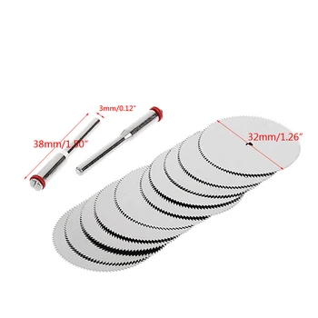 10 x 32mm Wood Saw Blade Disc + 2 x Rod Dremel Rotary Cutting Tool
10 x 32mm Wood Saw Blade Disc + 2 x Rod Dremel Rotary Cutting Tool