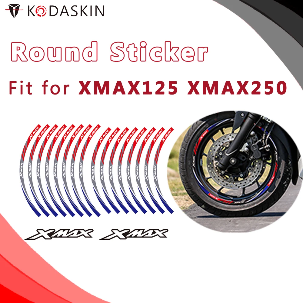 

KODASKIN Motorcycle 2D Emblem Round Sticker Decal Big Wheel Rim for XMAX 125 XMAX 250