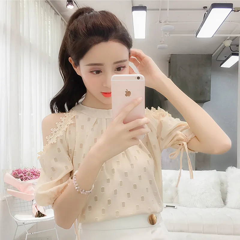 2019 New Fashion Summer Women Tops And Blouses Short Sleeve Strapless Shoulder Chiffon Stand Solid Color Office Ladies Blusas
2019 New Fashion Summer Women Tops And Blouses Short Sleeve Strapless Shoulder Chiffon Stand Solid Color Office Ladies Blusas