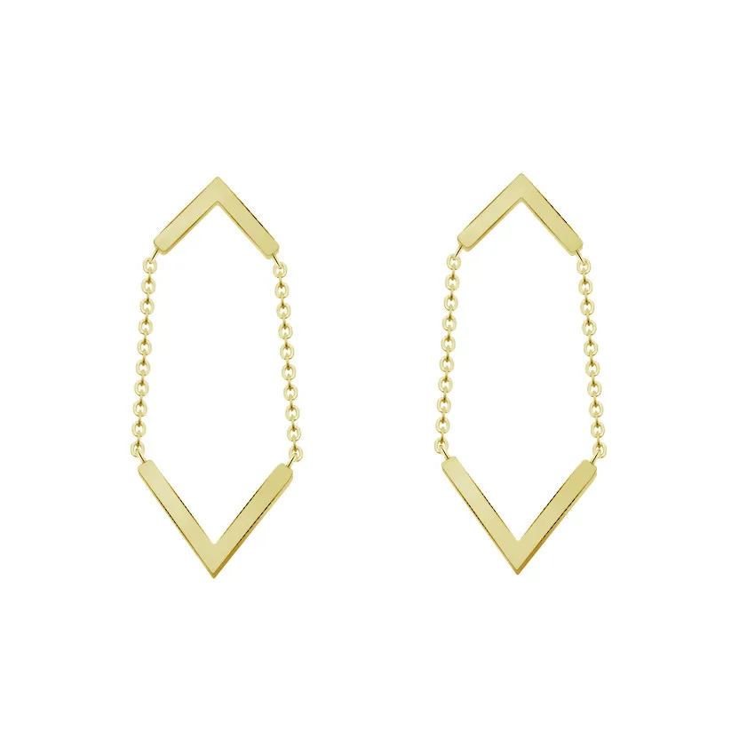 Stainless Steel Long Chain With Double Chevron V Statement Earrings For Women Charm Jewelry Gold Filled Boucle D'oreille Bijoux
Stainless Steel Long Chain With Double Chevron V Statement Earrings For Women Charm Jewelry Gold Filled Boucle D'oreille Bijoux