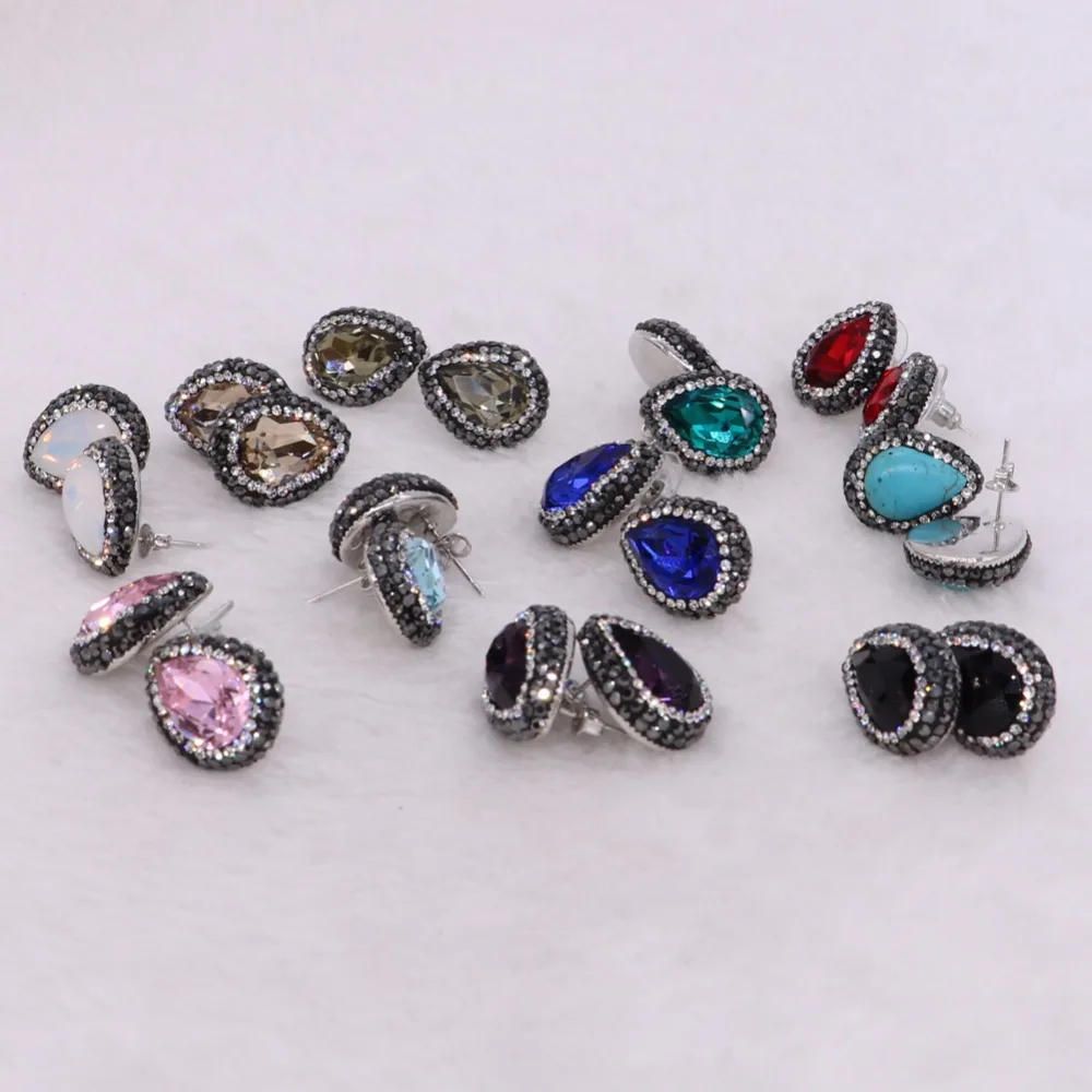 Multi color stud earrings high quality glass faceted beads bling druzy earrings handcrafted gem jewelry for women 1005
Multi color stud earrings high quality glass faceted beads bling druzy earrings handcrafted gem jewelry for women 1005