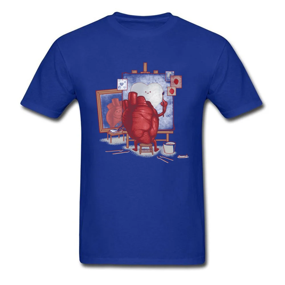 Men T-Shirt Self portrait Design Tops & Tees All Cotton Round Collar Short Sleeve Casual T-Shirt VALENTINE DAY Self portrait blue
