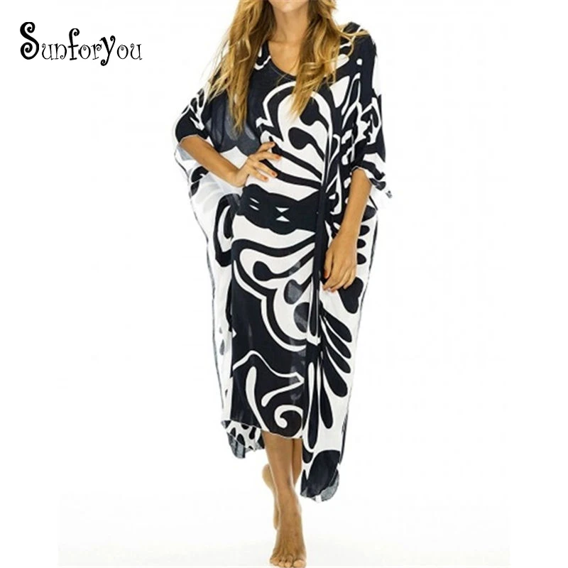 Plus size Cotton Print Black Bohemian Dress Robe de Plage Summer Long Maxi Beach Dress Vestidos Largos Ladies Holiday Sun Dress
Plus size Cotton Print Black Bohemian Dress Robe de Plage Summer Long Maxi Beach Dress Vestidos Largos Ladies Holiday Sun Dress