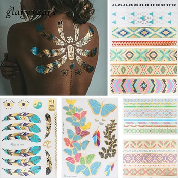 6 Sheets Feather Butterfly Design Temporary Metallic Tattoo Sticker Adult Back Clavicle Body Art Jewelry Bracelet Tattoo Sticker
6 Sheets Feather Butterfly Design Temporary Metallic Tattoo Sticker Adult Back Clavicle Body Art Jewelry Bracelet Tattoo Sticker