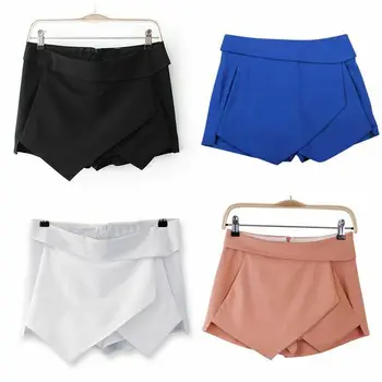 Womens Ladies Fashion Solid Color Wrap Zipper Mini Skirts Asymmetric Laminated Flanging Short Culottes Summer Casual Shorts Pant
Womens Ladies Fashion Solid Color Wrap Zipper Mini Skirts Asymmetric Laminated Flanging Short Culottes Summer Casual Shorts Pant