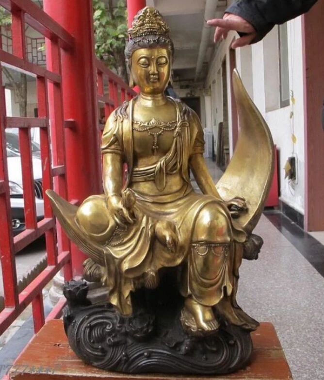 17"Tibet buddhist Bronze gild Quan yin sitting on a Willow leaf kwan yin statue
17"Tibet buddhist Bronze gild Quan yin sitting on a Willow leaf kwan yin statue