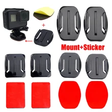 Supports adhésifs pour Go Pro 7 6 5 4 3 supports plats incurvés tampons adhésifs pour Go Pro Yi SJCAM Action caméra casque conseil voiture(China)