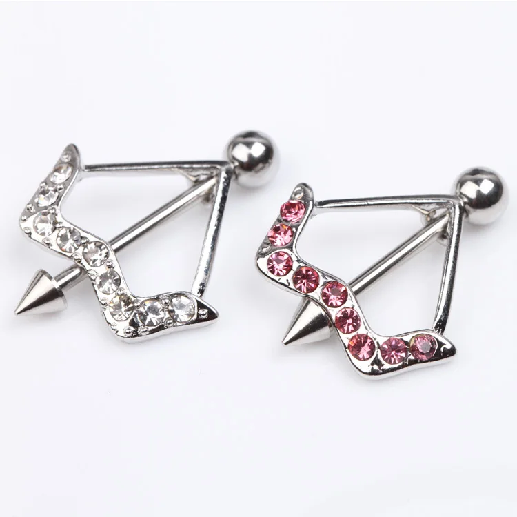 Bow & Arrow Design Nipple Ring Decorated By Crystals Pink/White Hot Piercing Body Jewelry 2019 New
Bow & Arrow Design Nipple Ring Decorated By Crystals Pink/White Hot Piercing Body Jewelry 2019 New